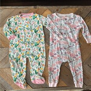 *SOLD* Floral Print Kids One Piece Set - Pink and Green